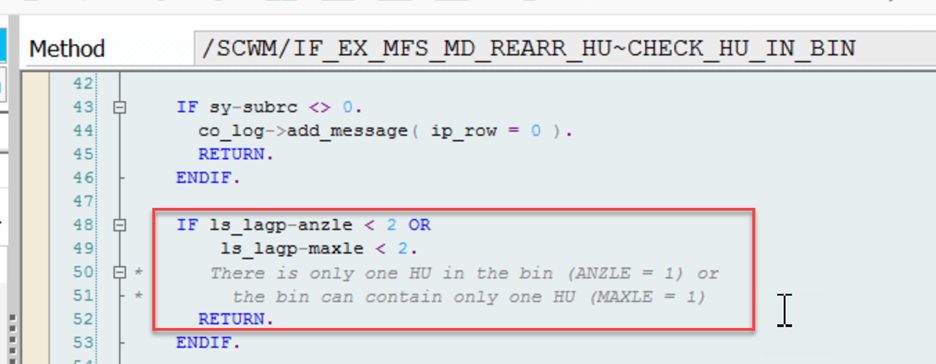 SAP EWM MFS rearrange multi-depth 30